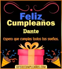 Mensaje de cumpleaños Dante